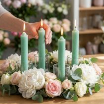 Prodotto Candele stick candele verdi decorazione candela in giada Ø21mm 170mm 6 pz