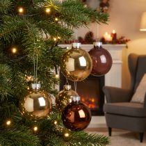 Prodotto Palline di Natale palline di vetro mix marrone oro Ø7,5 cm 12 pz