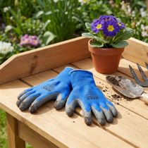Prodotto Guanti da giardino in nylon Kixx taglia 8 blu, neri