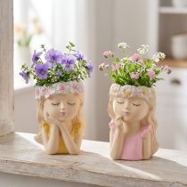 Prodotto Vaso decorativo in ceramica ragazza Ø7,5cm H16cm 2 pezzi