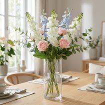 Prodotto Levkoje Fiore artificiale bianco Fiore artificiale stelo 78 cm