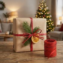Prodotto Nastro di rafia nastro regalo rosso bordeaux Nastro di rafia nastro decorativo 200 m