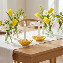 Prodotto Portacandele in ceramica Fiori decorativi per un'elegante decorazione della tavola e della casa 11 cm, 2 pezzi