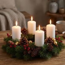 Prodotto Candele a colonna bianche Candele dell'Avvento candele piccole 60/40mm 24 pz