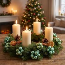 Prodotto Mini palline per albero di Natale vetro su filo verde Ø1,5cm 140 pz