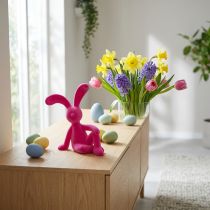 Prodotto Figura di coniglio seduto per soggiorno Decorazione pasquale moderna, 38 cm