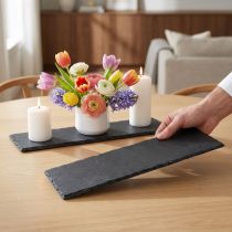 Prodotto Tavola di ardesia lunga, vassoio decorativo in pietra naturale 40×13 cm 2pz
