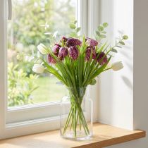 Prodotto Fiori a scacchiera Fritillaria viola artificiale 29 cm 6 pz