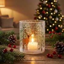 Prodotto Porta tealight in vetro natalizio crackle tealight in vetro H13cm