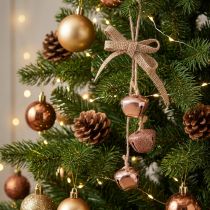 Prodotto Campane di Natale Decorazioni per albero di Natale rosa rame Ø3,5 cm 3 pezzi