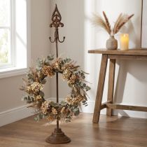 Prodotto Porta ghirlande Porta ghirlande effetto ruggine antico 4 ganci 76 cm
