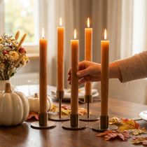 Prodotto Candele coniche Candele da tavolo in caramello 34mm x 300mm 4 pz