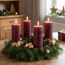Prodotto Candele coniche candele colorate tinta unita bordeaux 50x300mm 4 pz