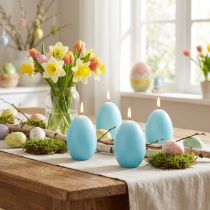 Prodotto Candela a forma di uovo di Pasqua - Idea di design festosa per una gioiosa celebrazione pasquale - 9 cm - 20 ore - 6 pezzi