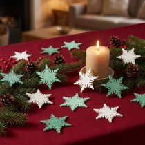 Prodotto Decorazione a dispersione Stella di Natale verde, bianca assortiti 4 cm 72 pz