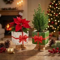 Prodotto Decorazione natalizia in ceramica con design regalo e piedini carini