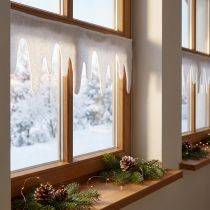Prodotto Ghirlanda di ghiaccioli in pile di neve per decorazione di finestre 15×180cm 2 pezzi