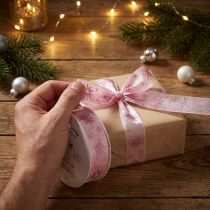 Prodotto Nastro regalo stelle nastro natalizio rosa 25mm 20m