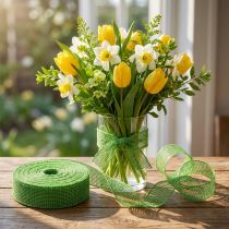 Prodotto Nastro di iuta verde, largo 5 cm, lungo 40 m.