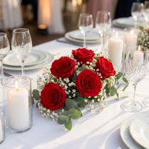 Prodotto Rose stabilizzate decorative e romantiche, ideali per spazi abitativi o matrimoni, 5 cm, 6 pezzi