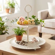 Prodotto Alzata da portata vintage a più livelli per una decorazione elegante in soggiorno o sul davanzale della finestra, 39 cm