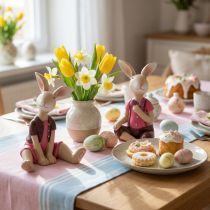 Prodotto Figurine di coniglietti pasquali Decorazione da tavola per Pasqua e primavera 9 cm, 4 pezzi