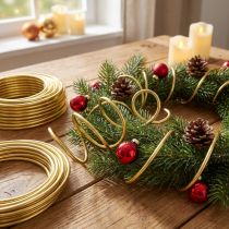 Prodotto Filo di alluminio 5mm 500g oro per fioristica, artigianato e decorazione