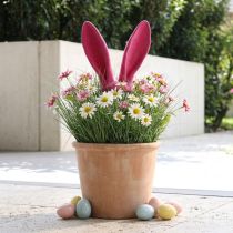 Prodotto Orecchie decorative coniglietto rosa per bastoncino floccato pasquale H56cm