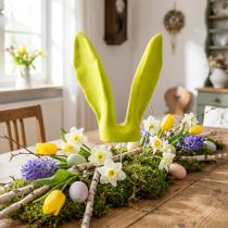 Prodotto Decorazione coniglietto orecchie giallo verde pistacchio Pasqua su stecco 56cm