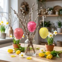 Prodotto Appendino decorativo Uova di Pasqua craquelure giallo/rosa/rosso Ø15cm 3 pz