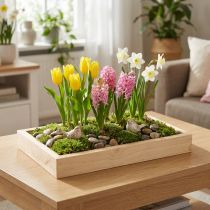 Prodotto Vassoio in legno vassoio decorativo in legno rettangolare naturale 34×20×3,5 cm