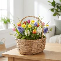 Prodotto Cesto con manico cesto per piante cesto regalo artificiale 31×23×36cm