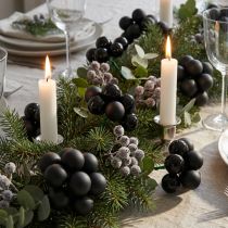 Prodotto Mini palline di Natale su filo vetro nero Ø20mm 140 pz