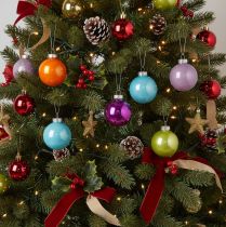 Prodotto Set di palline per albero di Natale, palline natalizie colorate e lucenti, 60 mm, 24 pezzi