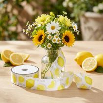 Prodotto Nastro nastro decorativo limone nastro in tessuto estivo giallo 40mm 15m