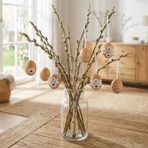 Prodotto Decorazione da appendere Uova di Pasqua e di primavera Vere uova di gallina, naturali 6 cm, 6 pezz