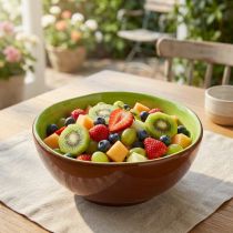 Prodotto Ciotola da portata in ceramica, design Kiwi. Ideale per eleganti tavoli da pranzo e buffet. 15 cm.