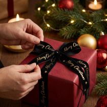 Prodotto Nastro regalo Nastro natalizio nastro di velluto nero 25mm 20m