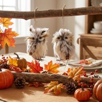 Prodotto Decorazione gufo figure di gufo piccole, decorazione animali della foresta 11 cm bianco-marrone 2 pezzi