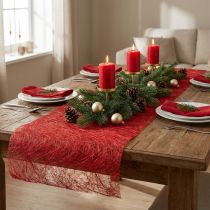 Prodotto Runner da tavolo Sizoweb in pile decorativo rosso 30 cm 5 m