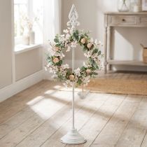 Prodotto Porta ghirlanda Shabby Chic Bianco Porta ghirlanda Metallo 4 Ganci H76cm