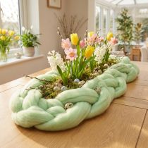 Prodotto Cordone di lana cordone di feltro fusibile di lana verde chiaro Ø4–5cm 10m