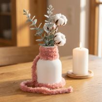 Prodotto Cordoncino decorativo in pelliccia sintetica rosa cordoncino realizzato in pelliccia artificiale 50 g 30 m