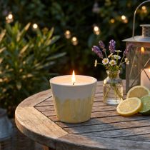 Prodotto Candela alla citronella in vaso ceramica giallo crema Ø8,5cm