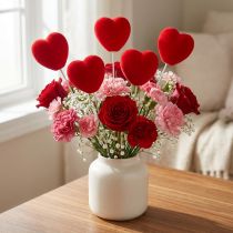 Prodotto Spina fiore cuore decorativo spina cuore rosso 6x6 cm H26 cm 18 pz