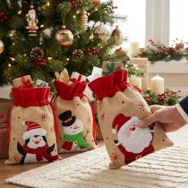 Prodotto Sacchetti regalo Natale Babbo Natale effetto juta 20×23 cm 3pz