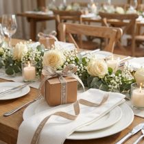 Prodotto Nastro regalo marrone da matrimonio 15 mm 20 m