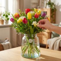 Prodotto Vaso per fiori in vetro trasparente vaso in vetro decorazione da tavolo Ø18cm H22cm