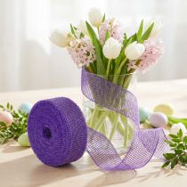 Prodotto Nastro di iuta viola, largo 5 cm, lungo 40 m.