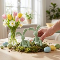 Prodotto Coniglietto pasquale decorativo, ideale per decorare la casa con stile e per la Pasqua, 22 cm, 2 pezzi